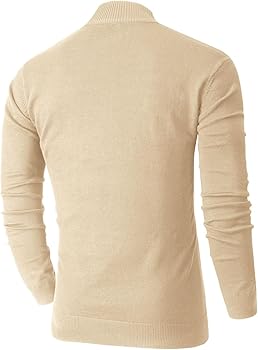 Amazon.com: NITAGUT Mens Slim Fit Quarter Zip Mock Neck Polo