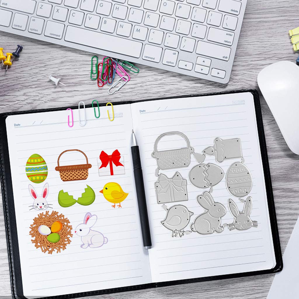 Nuevos Troqueles de Corte, Huevos de Pascua Conejo Troqueles de Corte de Metal Plantilla Scrapbooking Sello de álbum de Bricolaje