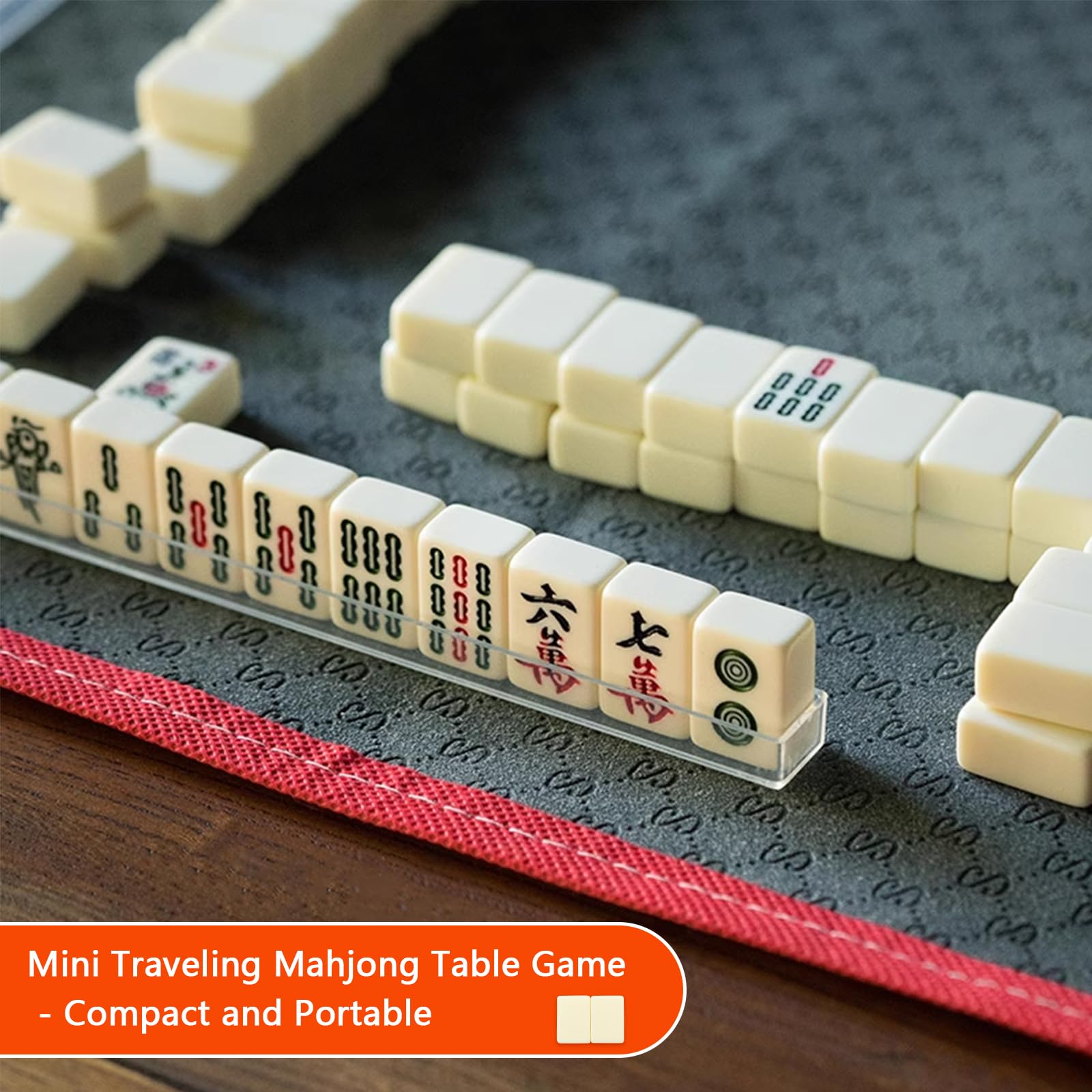 Mini Jeu de Mahjong Chinois, Mahjong avec 144 tuiles, Jeu de société, Convient aux Jeunes et aux Moins Jeunes, Idéal pour Les familles, Les Voyages, Les fêtes