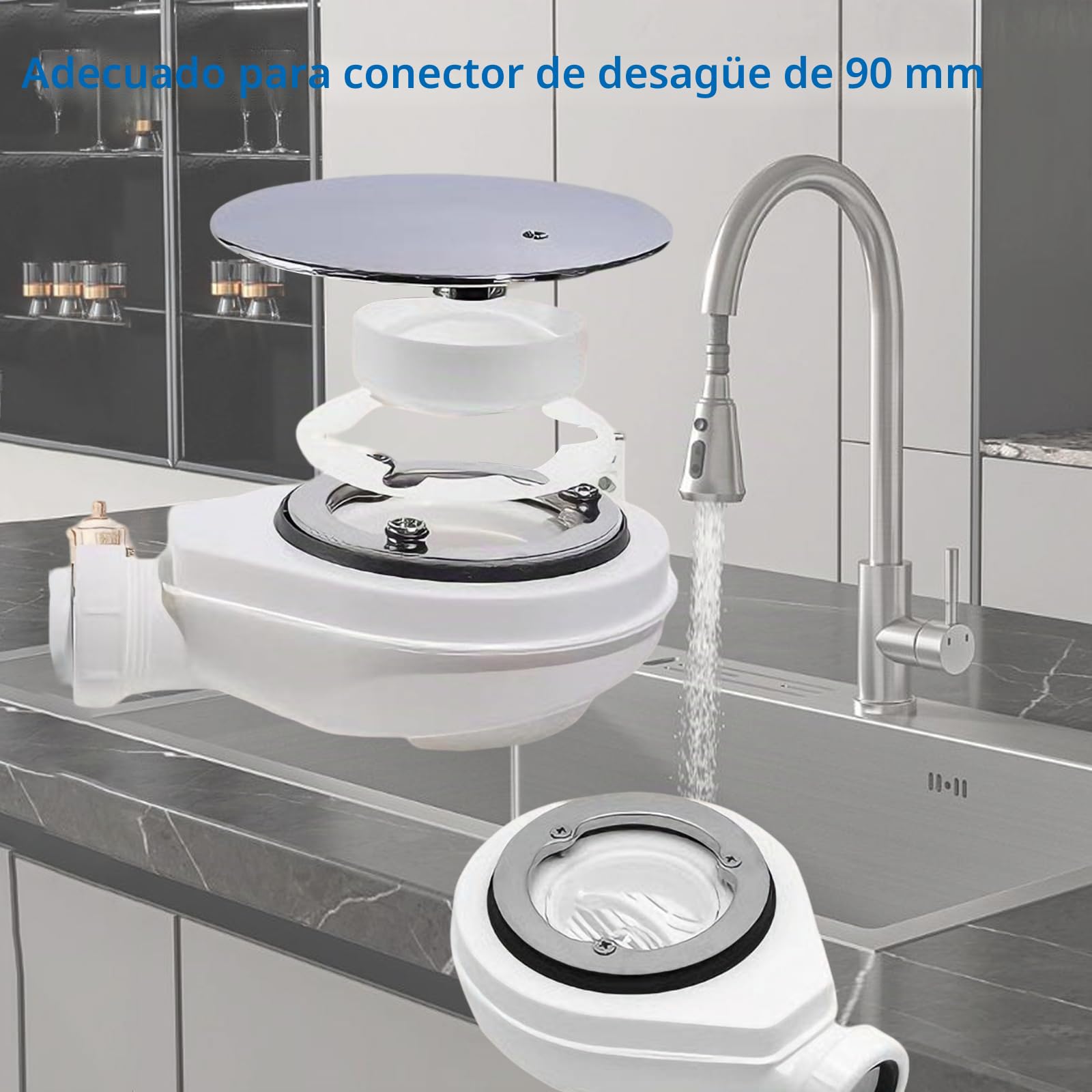 Juego de 4 filtros de desagüe para ducha y plato de ducha, filtro de pelo blanco, repuesto para válvula de filtro Viega, filtro de plástico para desagüe de sifón, protección eficaz contra atascos de