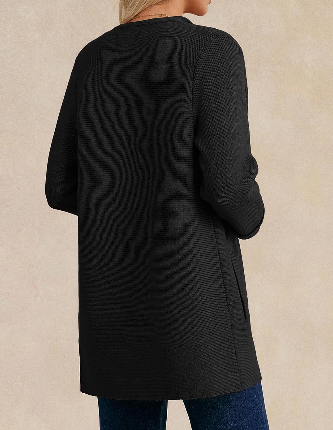 GRACE KARIN Women Long Cardigan Sweaters, Fall Chunky Sweater Jacket, Ribbed Knit Lapel Coatigan with Pockets - Image 7