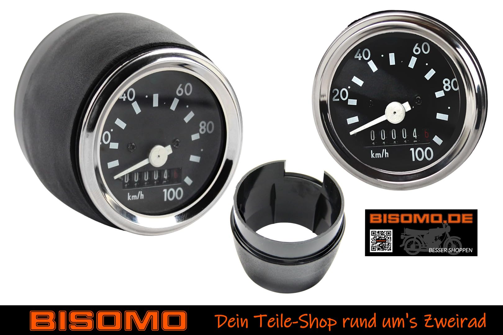 Tacho Set 100km/h Ø 60mm Chromring Blinkkontrolle Tachowelle 800mm Tachohülle für Simson S50 S51 S53 S70 S83