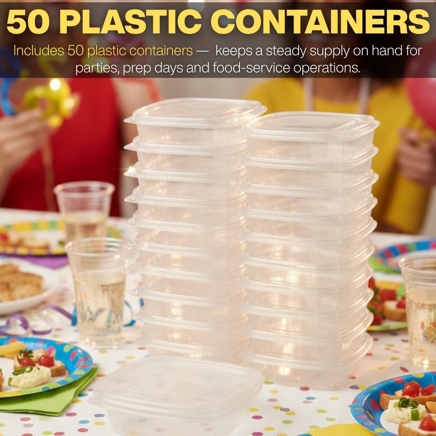 Clamshell Take Out Containers, Hinged Lid Container, 8oz. 50 count,