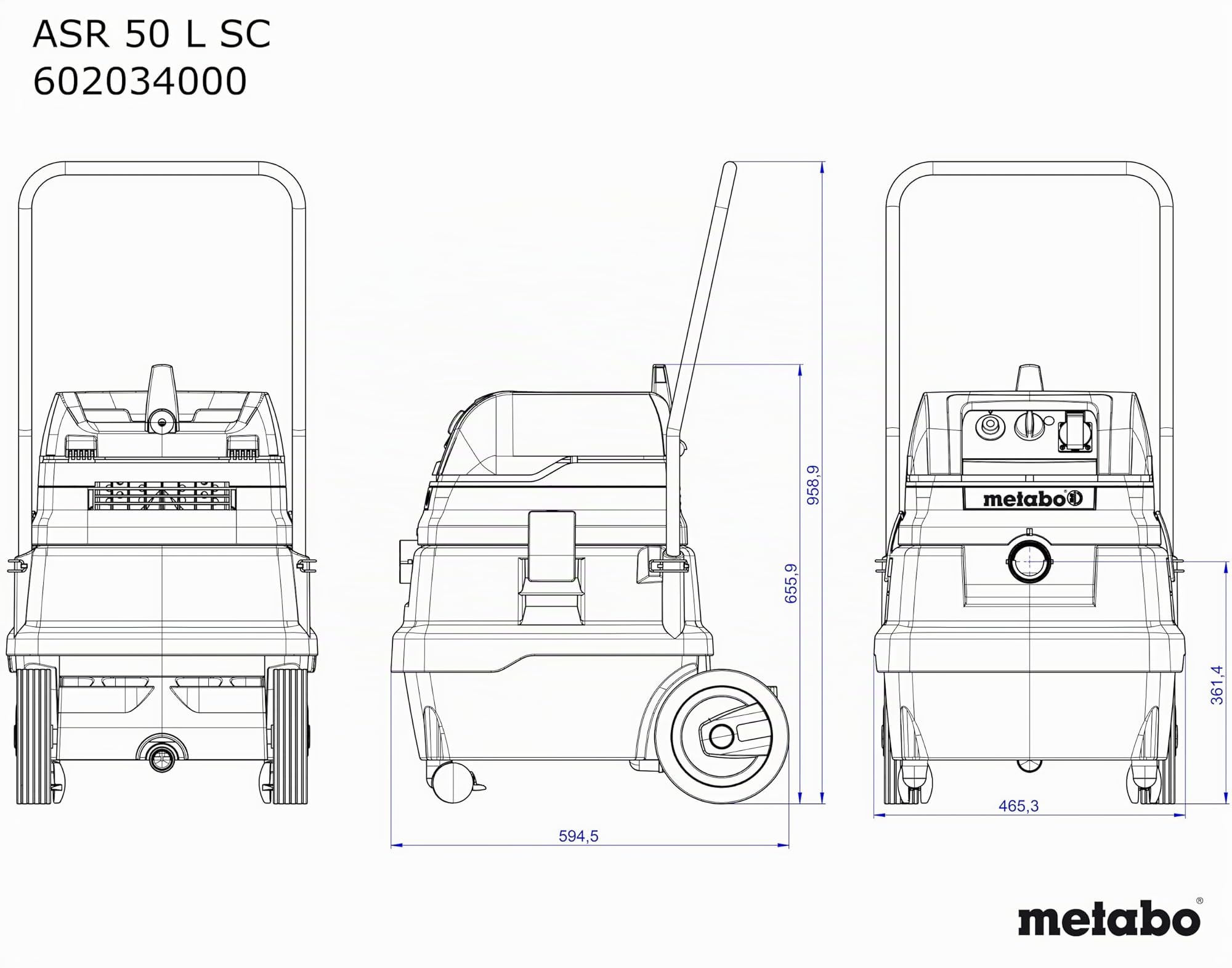metabo Aspirapolvere ASR 50 L SC 6.02034.00