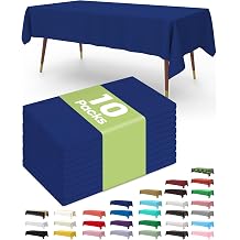 Pureegg Plastic Table Cloth Disposable 10 Pack, 54 x 108 Inch Table Cloths, Patriotic Decorations, Thanksgiving, Veterans Day Tablecloths, Rectangle, Plastic Cover, Leakproof & Sturdy, Navy Blue | Patriotic Party, Thanksgiving, Veterans Day, Rectangle Tablecloth, Table Cover