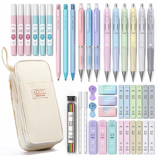 Four Candies 42PCS Aesthetic School Supplies, Mechanical Pencil Set 0.5mm,