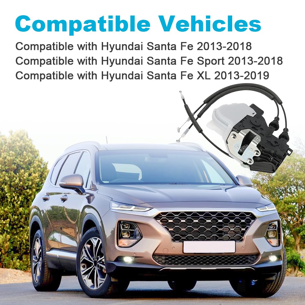 Front Left Driver Side Door Lock Latch Actuator Assembly Compatible with Hyundai Santa Fe Sport XL 2013 2014 2015 2016 2017 2018 2019 Door Lock Actuator Replacement for 81310-2W010 81320-2W010