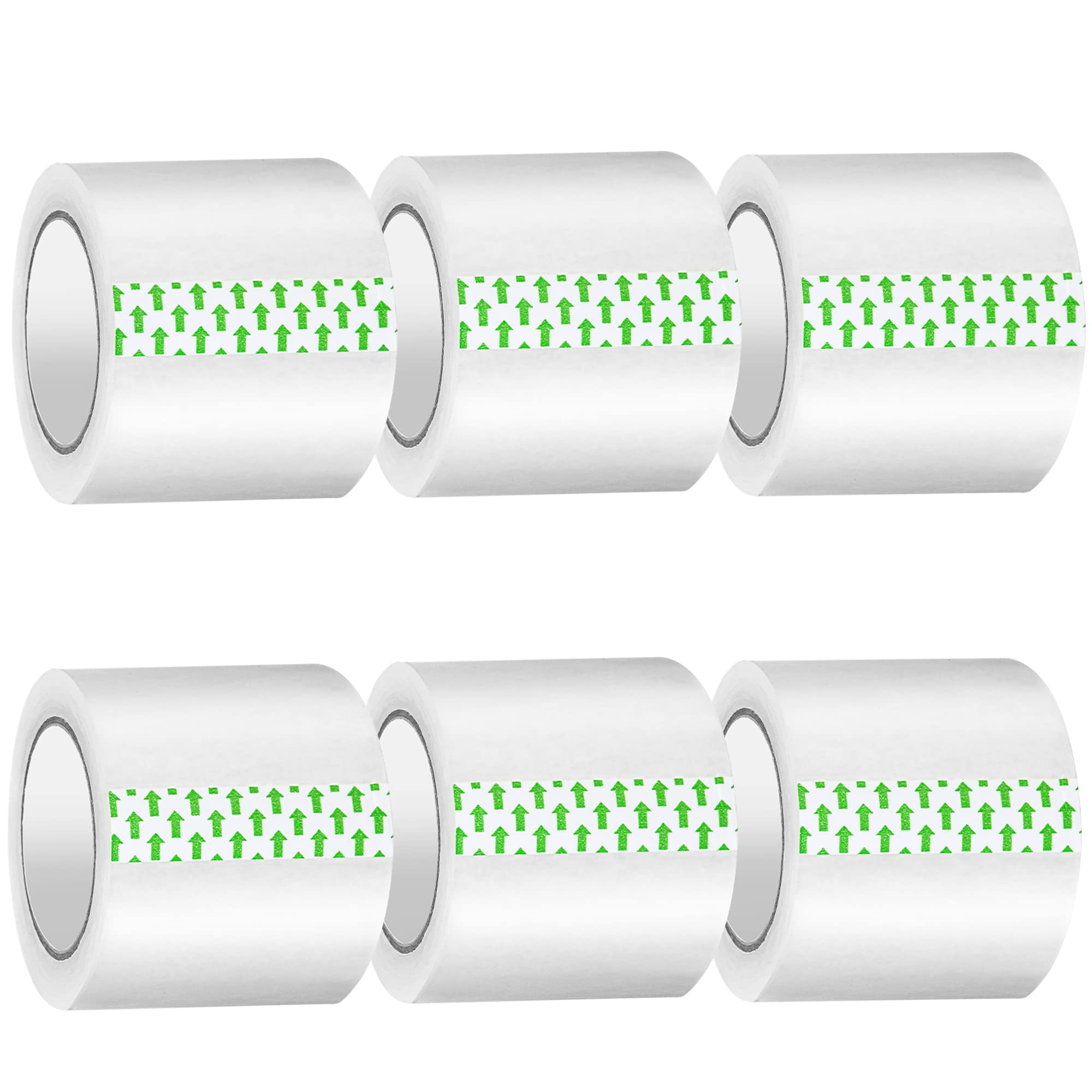 MJUNM Clear Packing Tape 12 Rolls - 1.5 Inch Core, 2x25 Yards, Quiet & Strong Shipping Tape