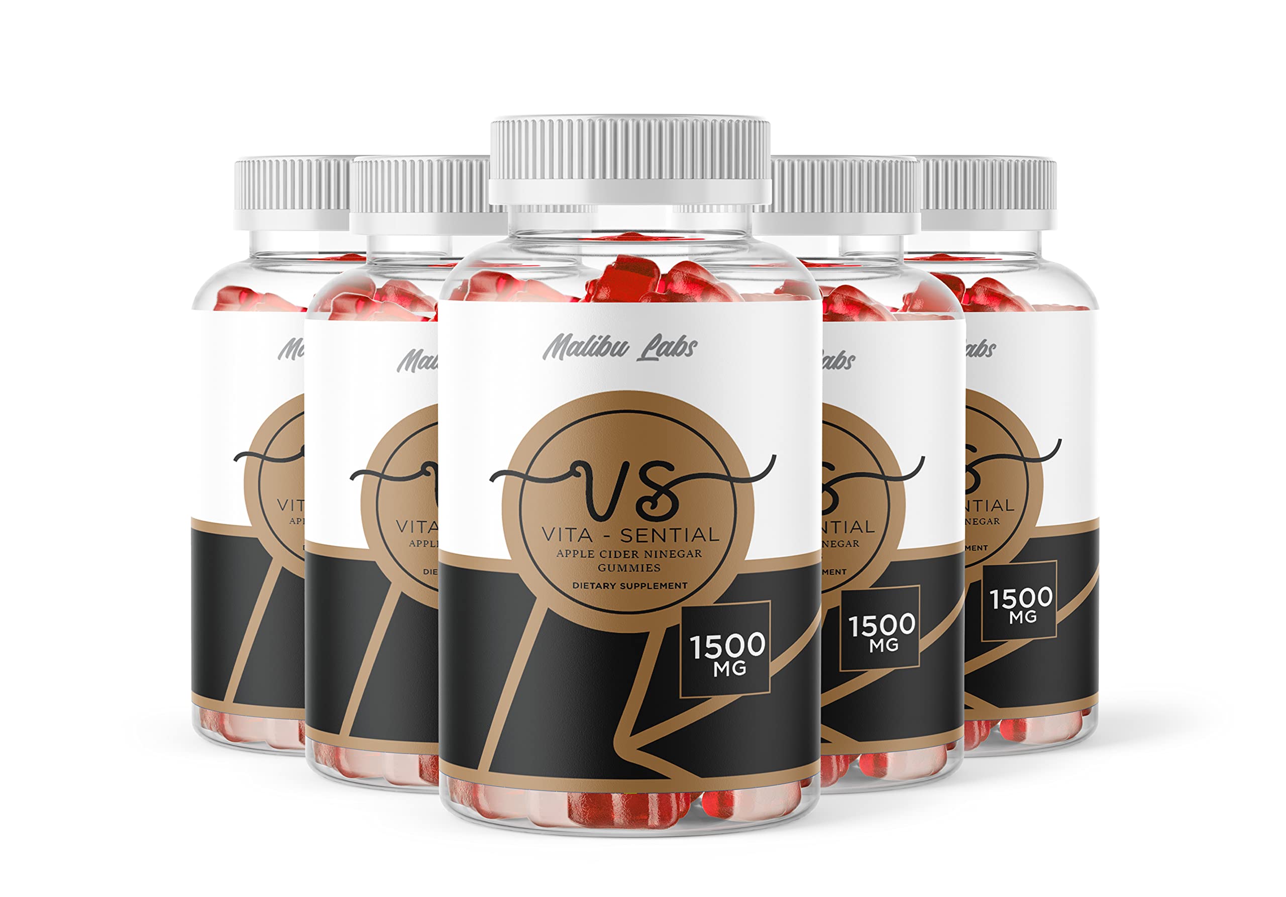 Vita Sential ACV Gummies, Apple Cider Vinegar Ketosis, New Strong Time Released Formula, 1500mg Once a Day, Ketogenic Support Supplement, Ketos Shark Gummy, (5 Pack) 150 Day Supply Tank