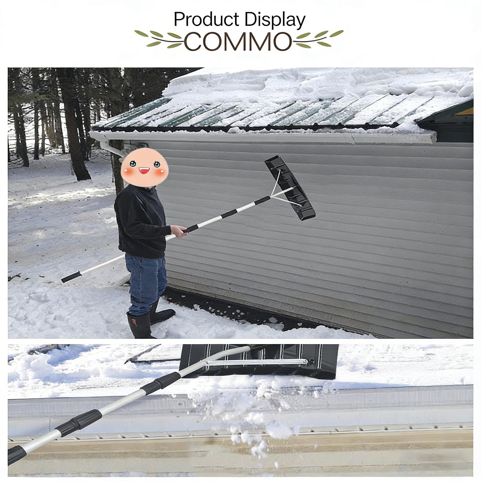 4,8 m Eiskratzer mit starkem ABS-Kopf und Aluminiumstange für sichere Schneeräumung für Fahrzeuge