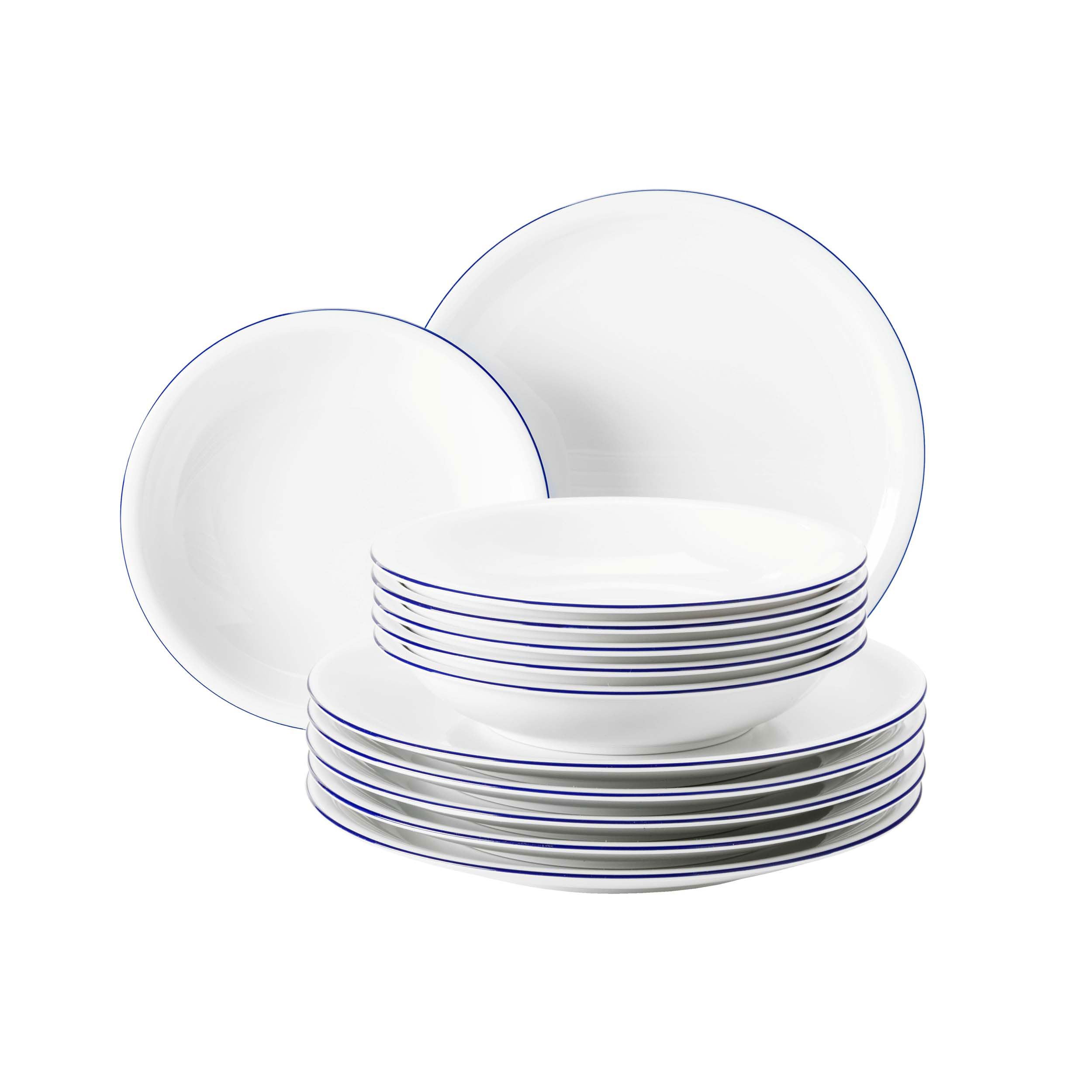 Seltmann Weiden 001.718873 Service de table 12 pièces 10795 pour 6 personnes Blanc | s Blanc