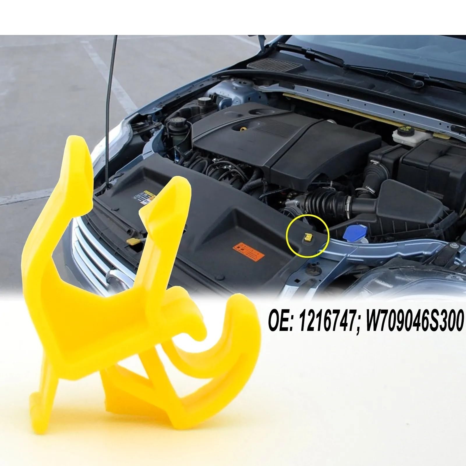 Clips De Retenue De Capot Pour Ford - Lot De 2, Couleur Jaune, Compatible Mondeo, Ranger, Transit, Fiesta, Etc.
