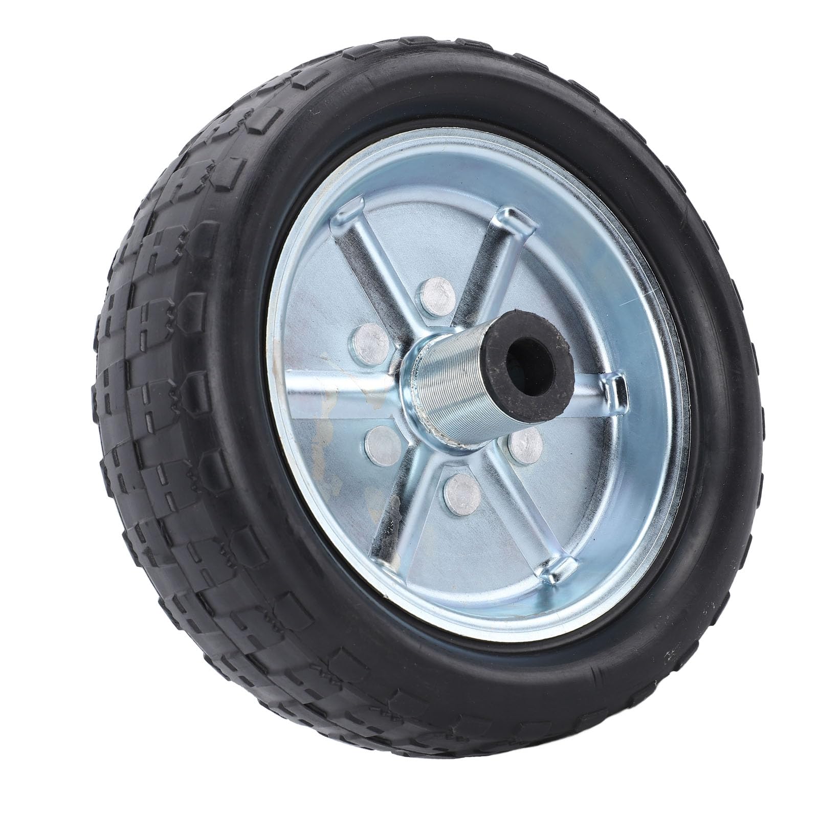 Alomejor 10-calowa Wymiana Koła Podnośnika Przyczepy Żelazna Guma Kółko Podnośnika Przyczepy 2000 Funtów Pojemność 20 Mm Otwór 84 Mm Szerokość Obręczy do Zastosowania Języka Kempingowej