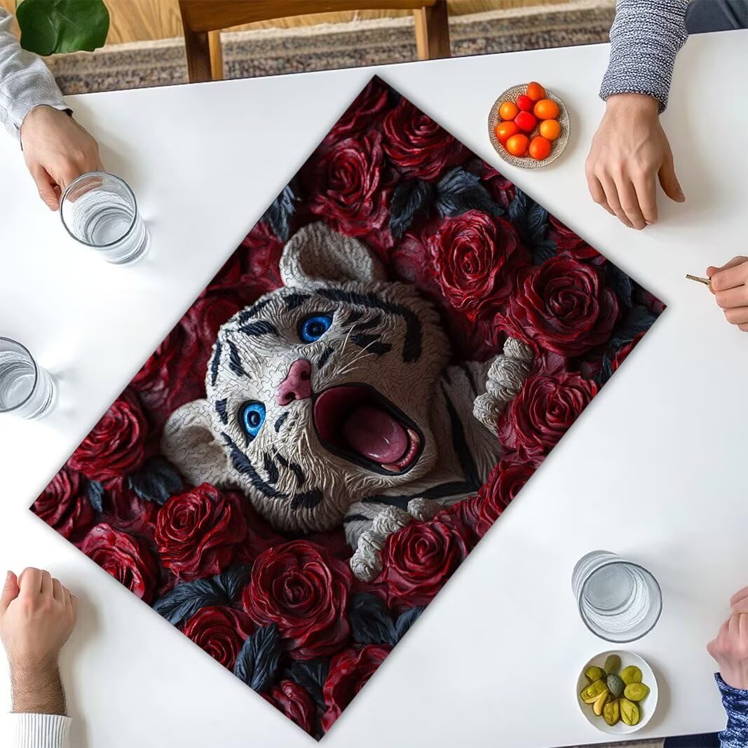 Puzzle dla dorosłych, 1500 sztuk, tygrysie puzzle dla dorosłych, prezent
