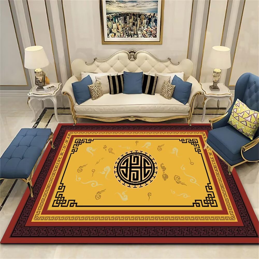 Tapis rétro jaune et rouge pour réveiller la décoration de la chambre de votre ado