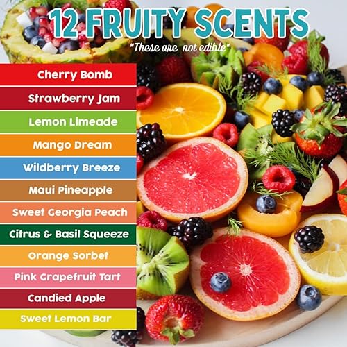 Miniatura 3 de Yummy Fruit - Aceites perfumados (12 unidades) Botellas de fragancia natural de alimentos naturales de 0.3 fl oz (0.34 onzas) para difusores,