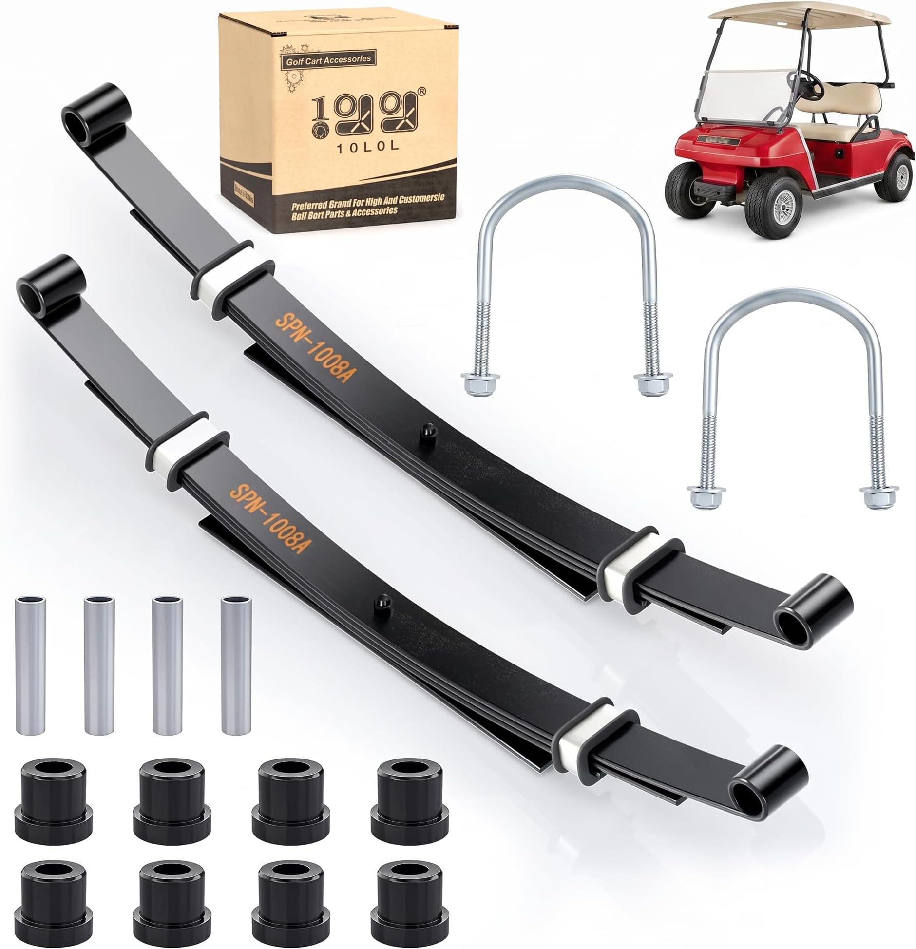 10L0L Golf Cart 4-Leaf Rear Leaf Spring Kit for Club Car DS 1982-up