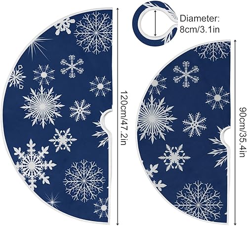 Miniatura 3 de Colección de copos de nieve azules para árbol de Navidad, decoración navideña, faldas de árbol grandes, decoraciones de árbol de Navidad