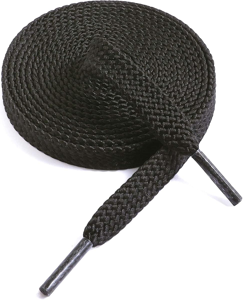VSUDO Cordones para zapatillas de deporte, cordones para zapatillas de deporte, cordones deportivos | Cordones planos de 8mm para zapatos de repuesto para hombres y mujeres, poliéster duradero, permanecen atados, cordones para correr, caminar, gimnasio, deportes