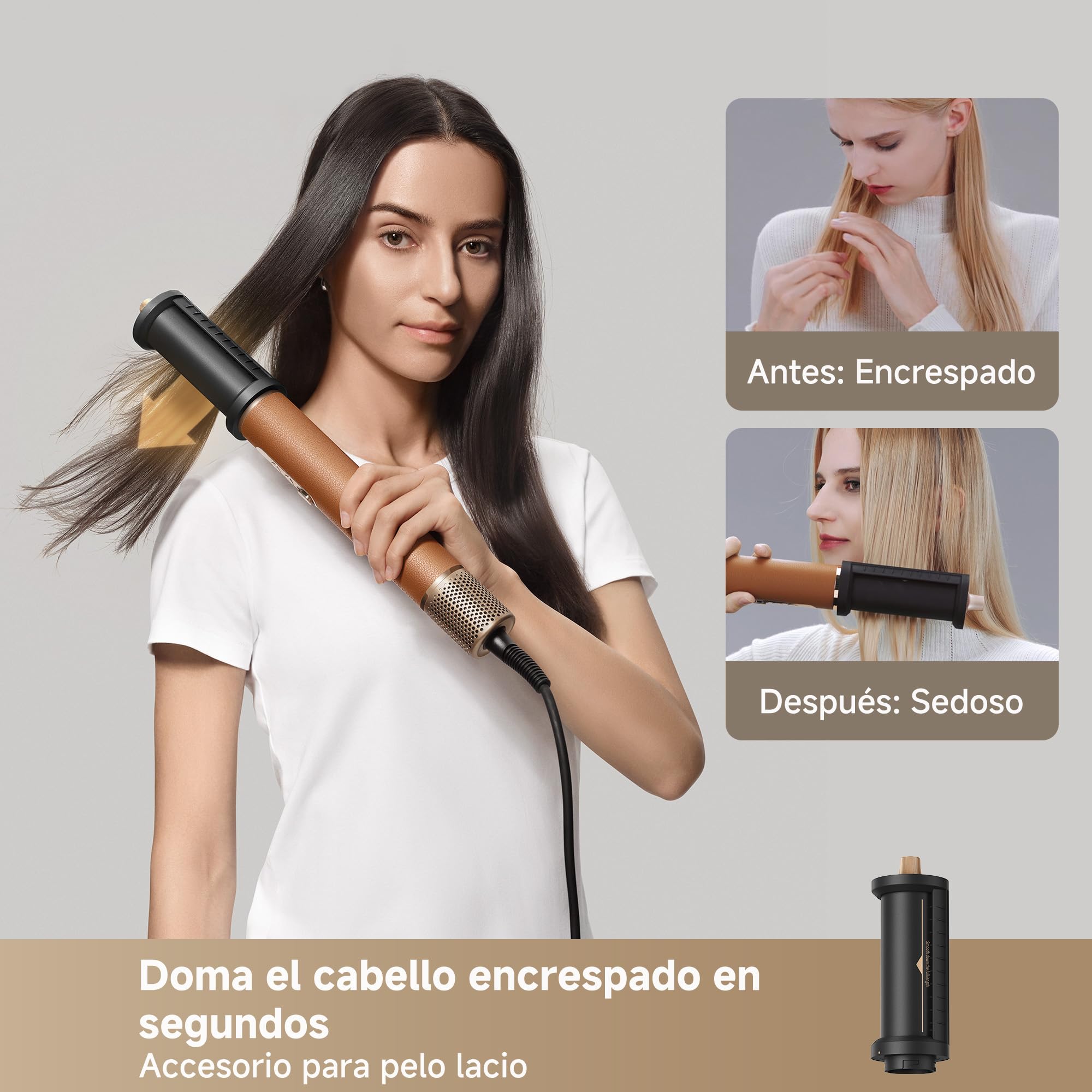 DREAME AirStyle Pro 7-in-1 Haarstyler - schnell trocknend, 2 Aufsätze für Locken, Volumen, Glättbürste, Frizz-Reduzierung, Lederset und Luftstrom-Design