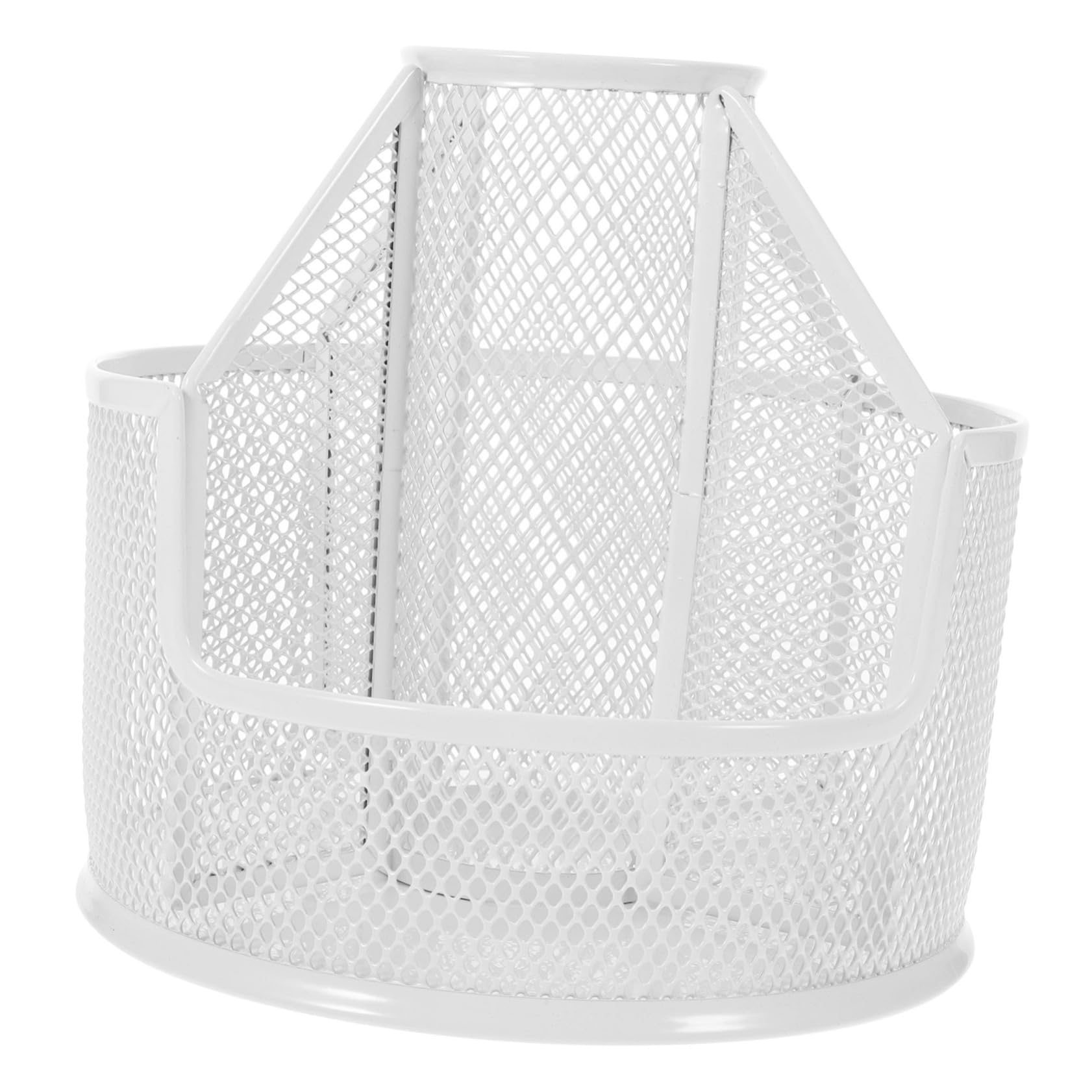 SHINEOFI Portapenne Girevole in Metallo Bianco Grande Capacità e Rotazione a 360° per Decorazioni Scuola, Organizer da Scrivania Elegante e Resistente per Cancelleria e Gioielli