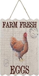Poultry Chicken Hen Wood Plaque 8×12 Inch, Farm Fresh Eggs Rustic Wood Hanging Sign Plaque Sign Playroom Sign Housewarming Gift