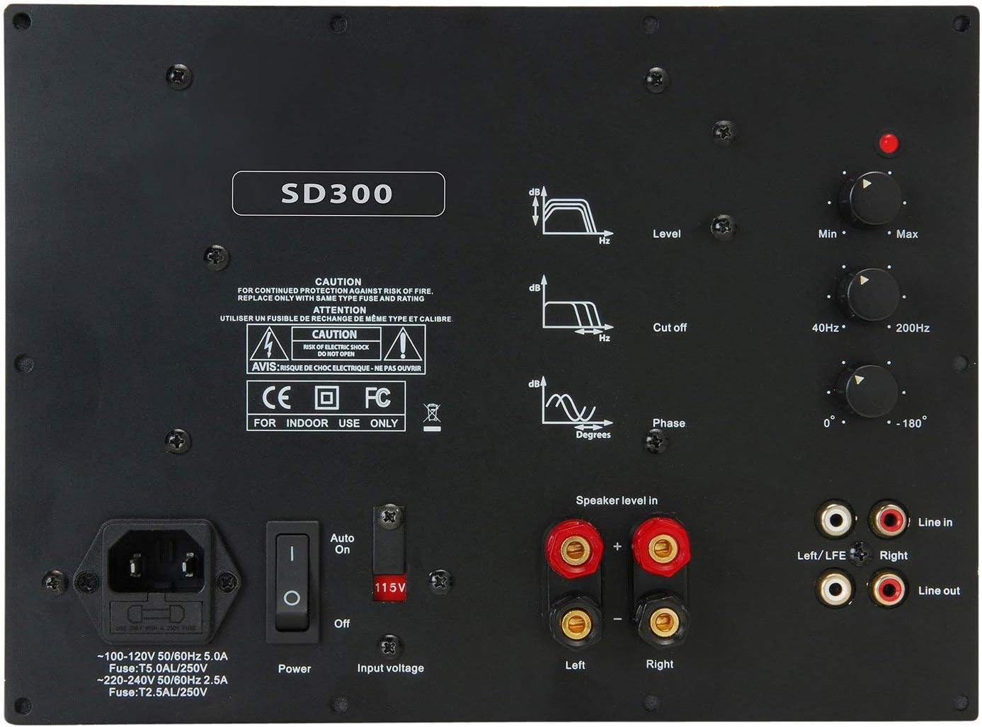 Yung SD300 300W Class D Subwoofer Plate Amplifier Module No Boost