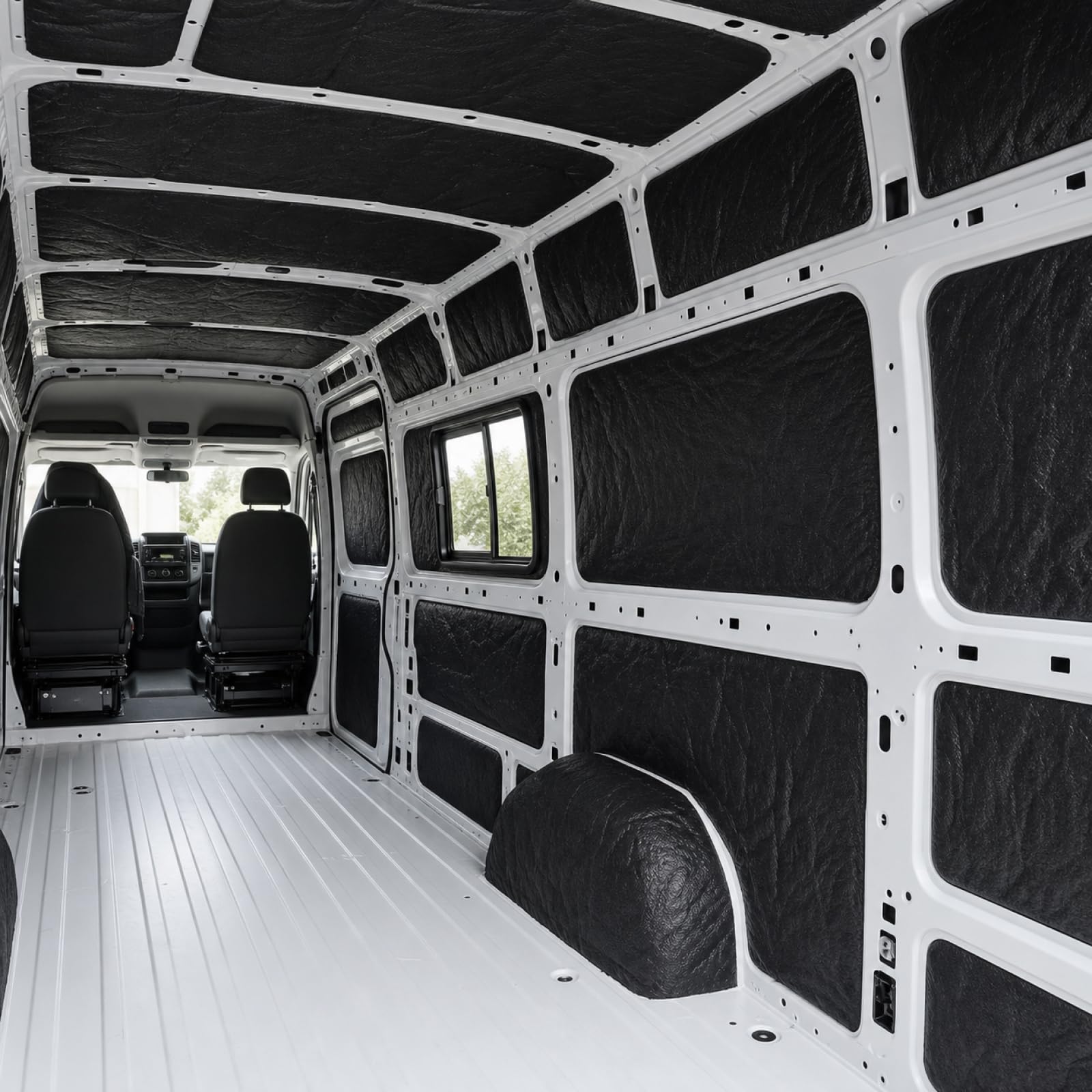 Isolierung für Transporter Wohnmobil, 1,55x3m 3,7kg, Schwarz/Weiß