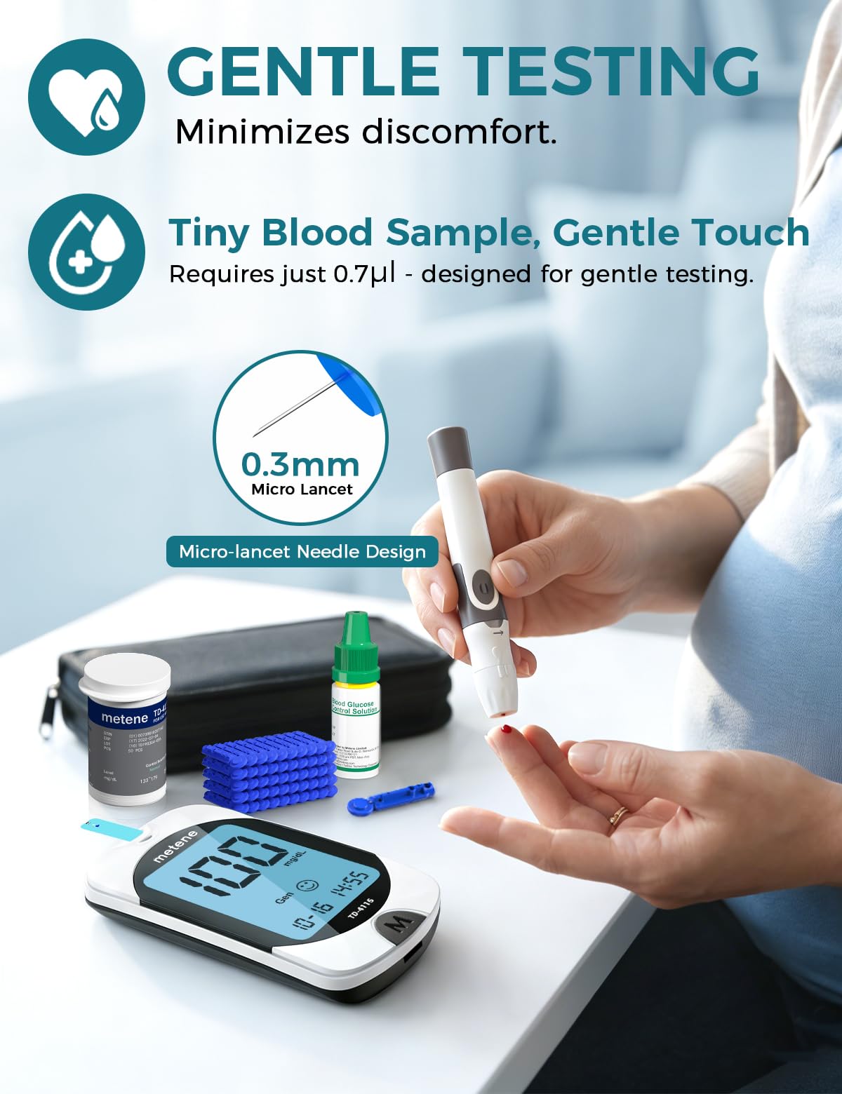 Metene Blood Glucose Monitor Kit - Accurate Diabetes Testing -6 Metene Blood Glucose Monitor Kit - Accurate Diabetes Testing -6