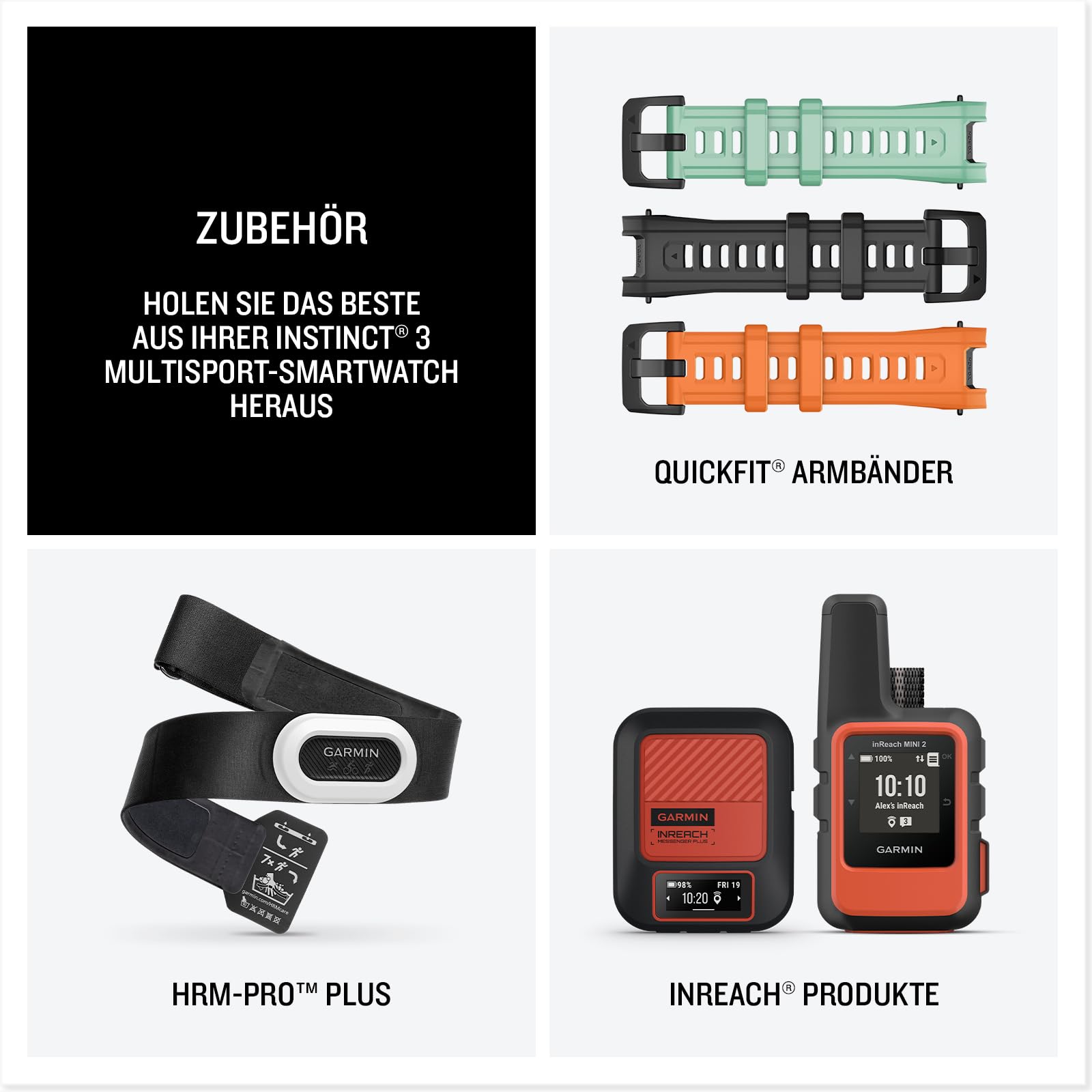 Garmin Instinct 3 45mm AMOLED Multisport-Smartwatch, 1,2" Display, 18 Tage Akkulaufzeit, 80+ Sport-Apps, Navigation, LED-Taschenlampe, wasserdicht