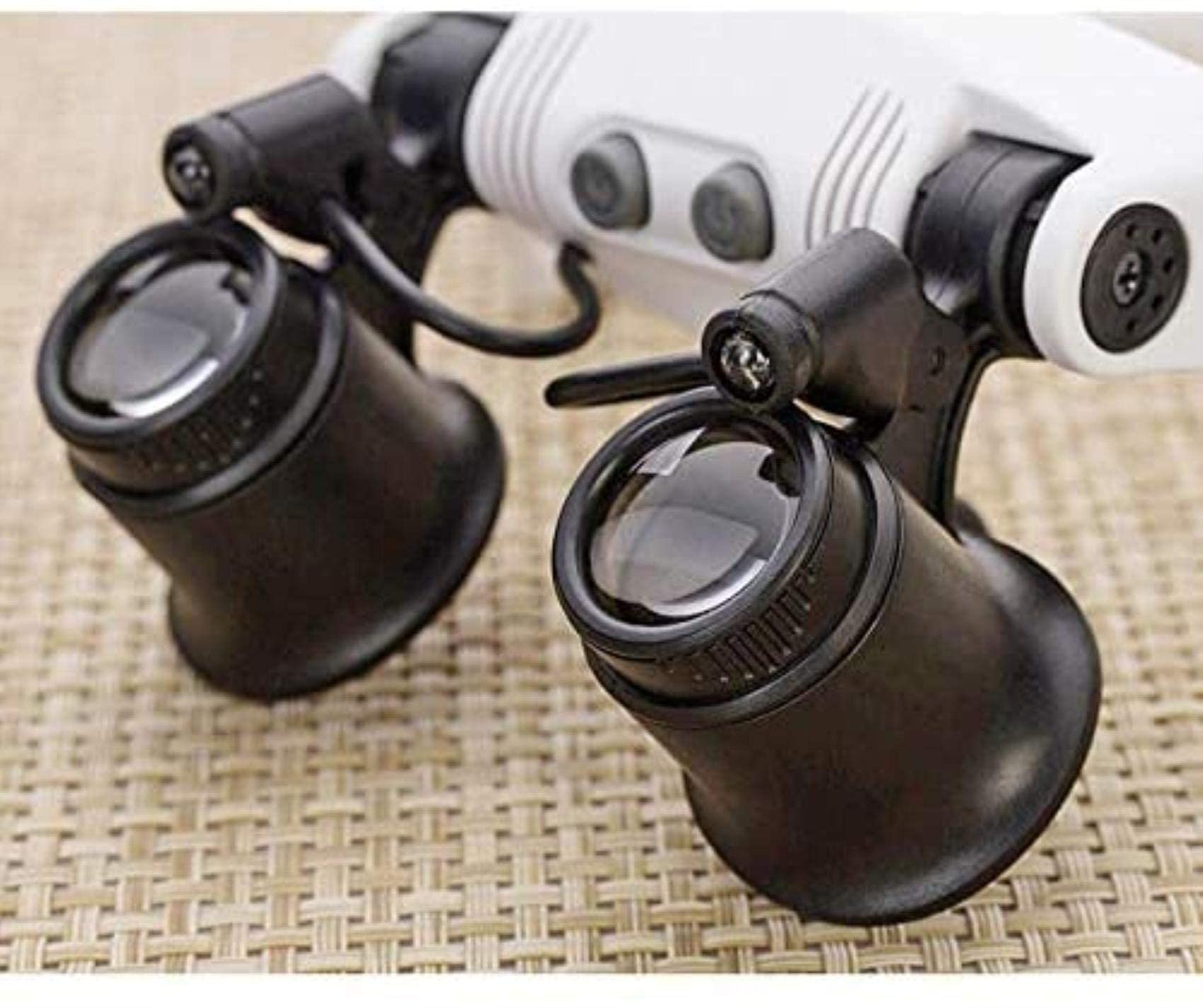 Lupa de cabeza LED con luz manos libres, lupa para extensión de pestañas, reparación de relojes, manualidades, pasatiempos, 10X/15X/20X/25X,