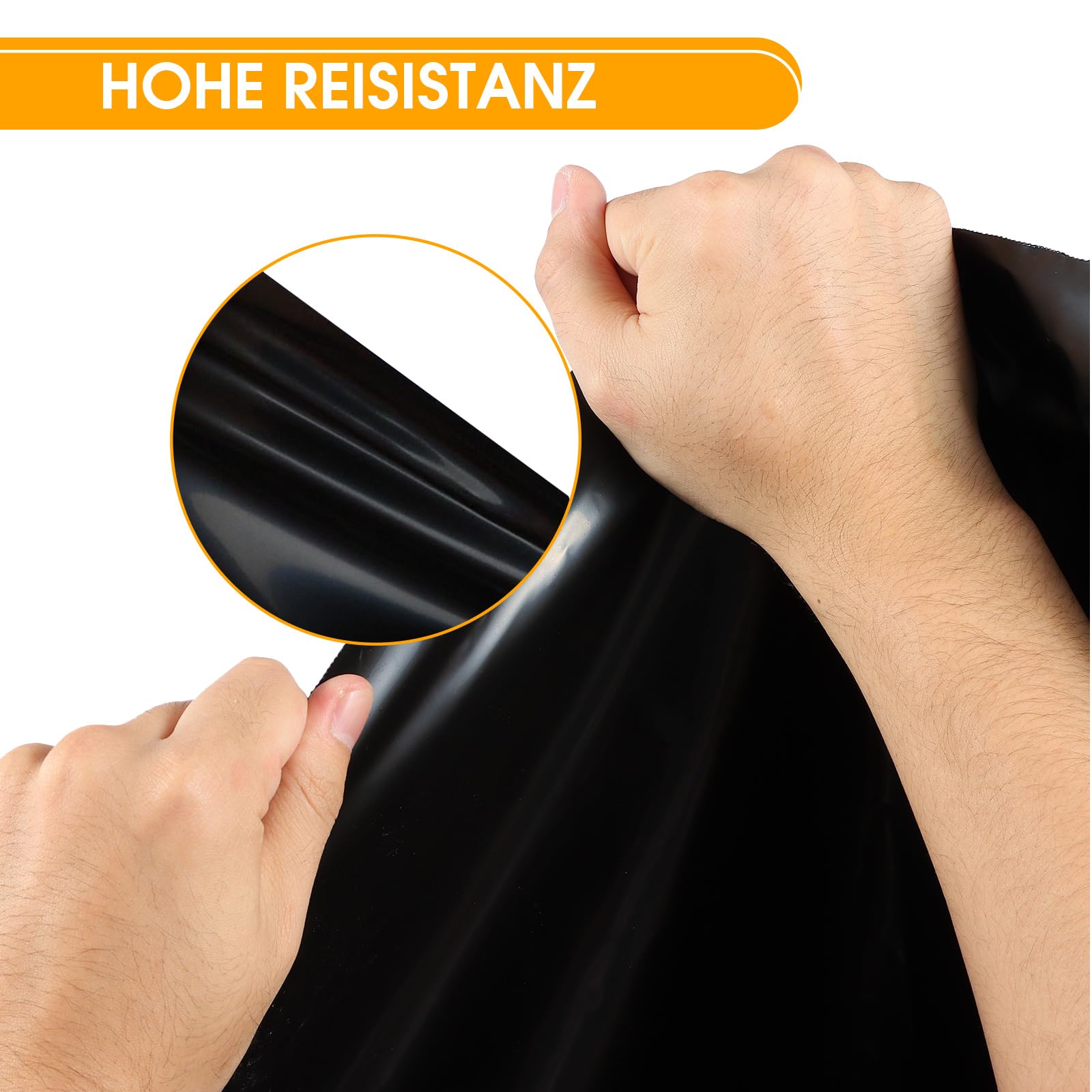 TezhiIe Teichfolie LDPE schwarz, langlebig, faltbar & reißfest Fischteichfolie, 79“x157 Teichfolien Schwerlast für Fischteich, Wasserfall, Koi Teiche, 0,5 mm/20 Mil Dicke (2 * 4)