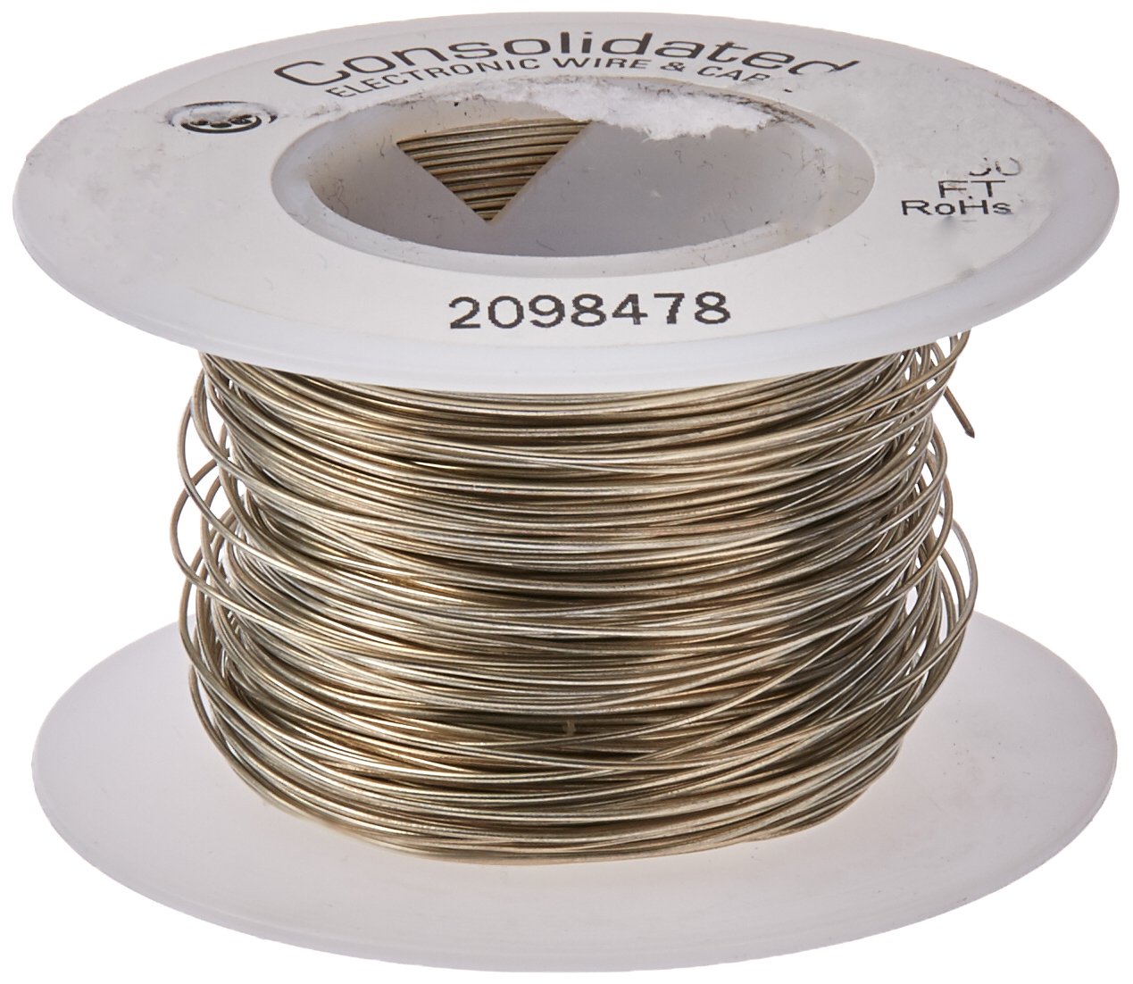 Jameco Valuepro 3819-100 Hook-up Wire, 24 AWG, Solid Tinned-Copper Bus Bar, 100' L,Silver