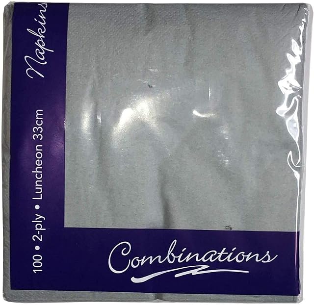 Combinations Grey Napkins 2ply 100 Pieces For Parties/Events/Dinners/Home