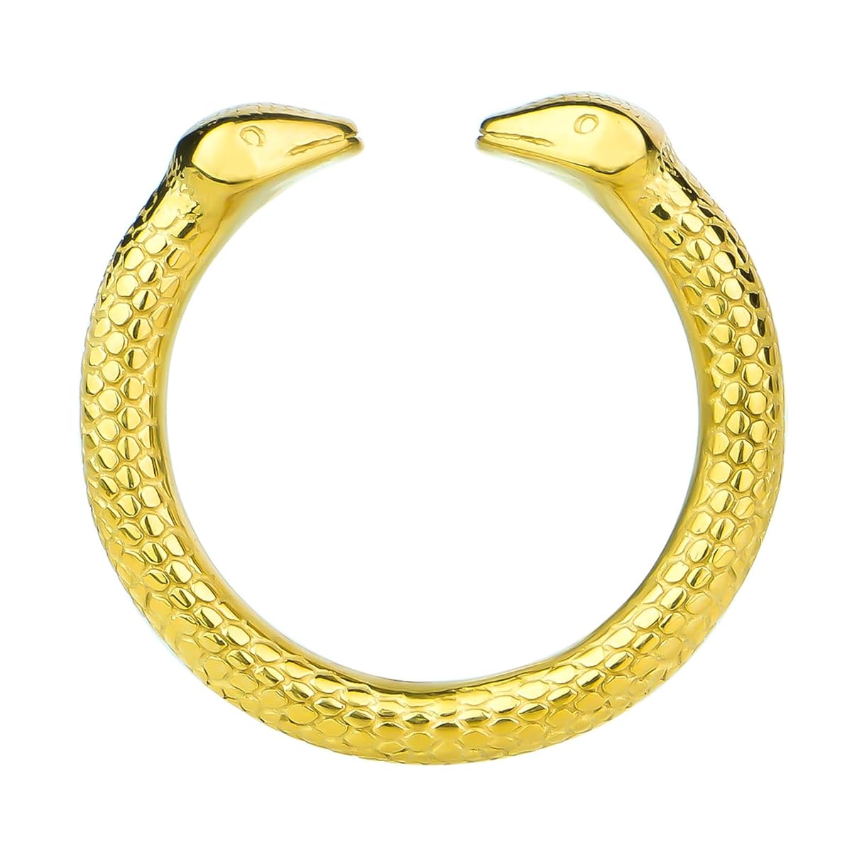 Yemaxコックリング ペニスリング 金属 304ステンレス製蛇頭型の開口設計cock ring アダルトグッズ 男性用 ペニスリングsex toys男性for menペニス リング φ27mmグランスリング防水ペ二スリング温冷プレイ-金色