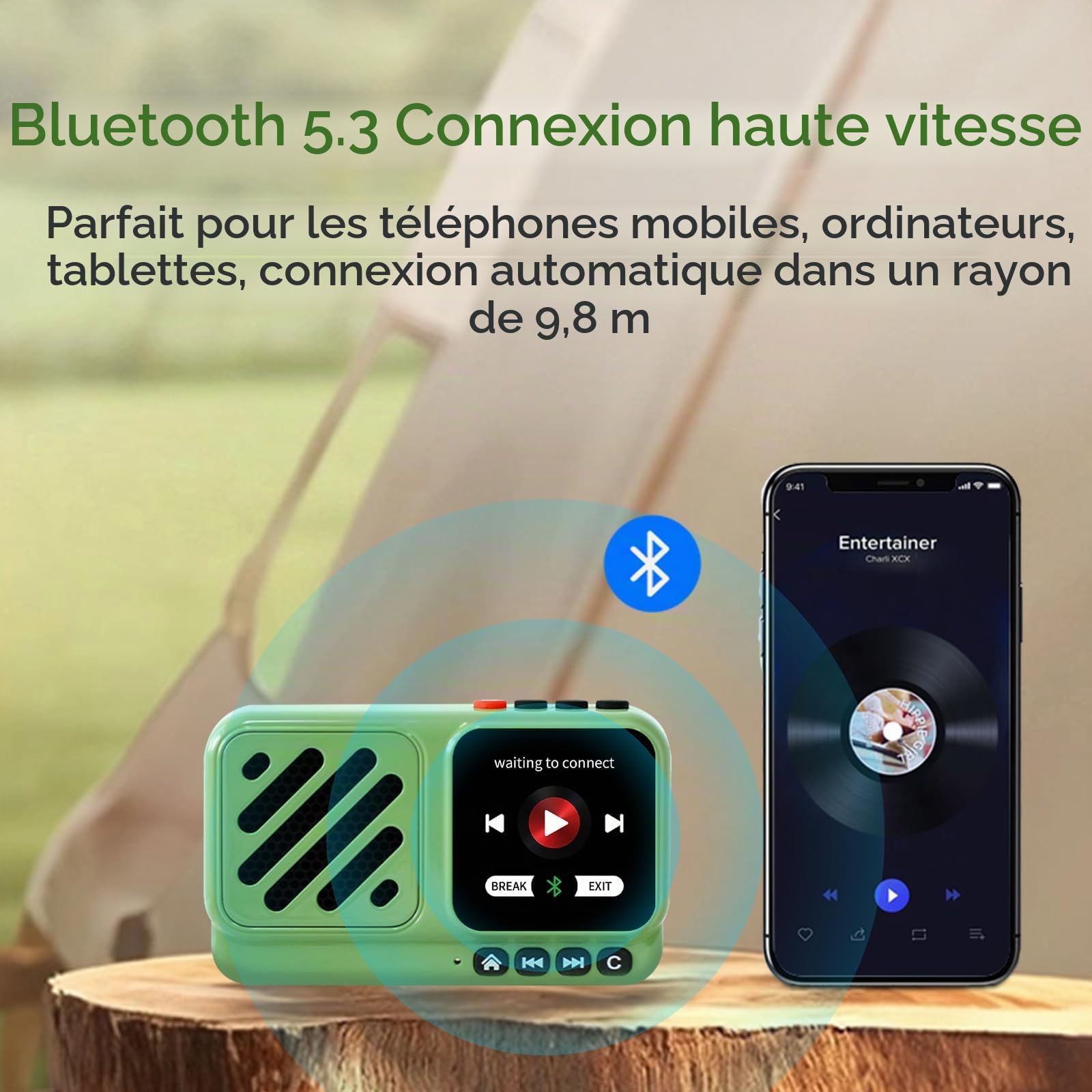 Choyong Voyager Haut-parleur Bluetooth sans fil portable avec Wi-Fi/4G, station de radio Internet, BT5.3, électronique pour la maison/les voyages/l'extérieur