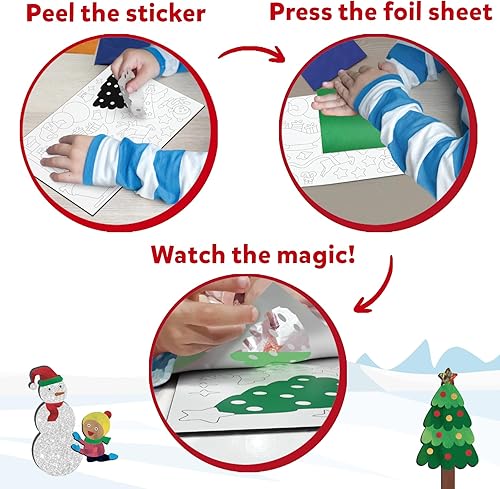 Miniatura 5 de Skillmatics Actividad de arte y manualidades magia navideña divertida, arte sin desorden para niños, kits y suministros de manualidades navideñas,