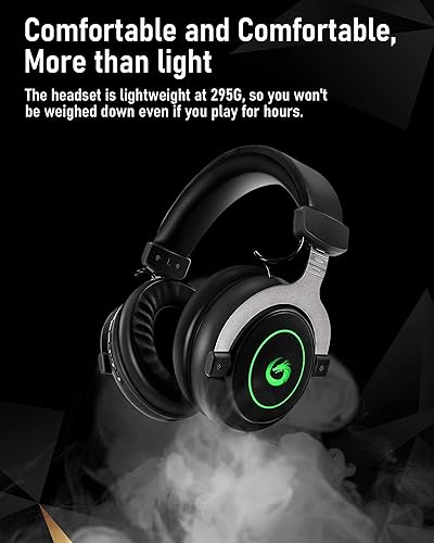 Miniatura 3 de Auriculares inalámbricos para juegos Bluetooth 5.2, micrófono integrado con cancelación de ruido, sonido estéreo para Mac, PC, portátil, PS4, PS5,