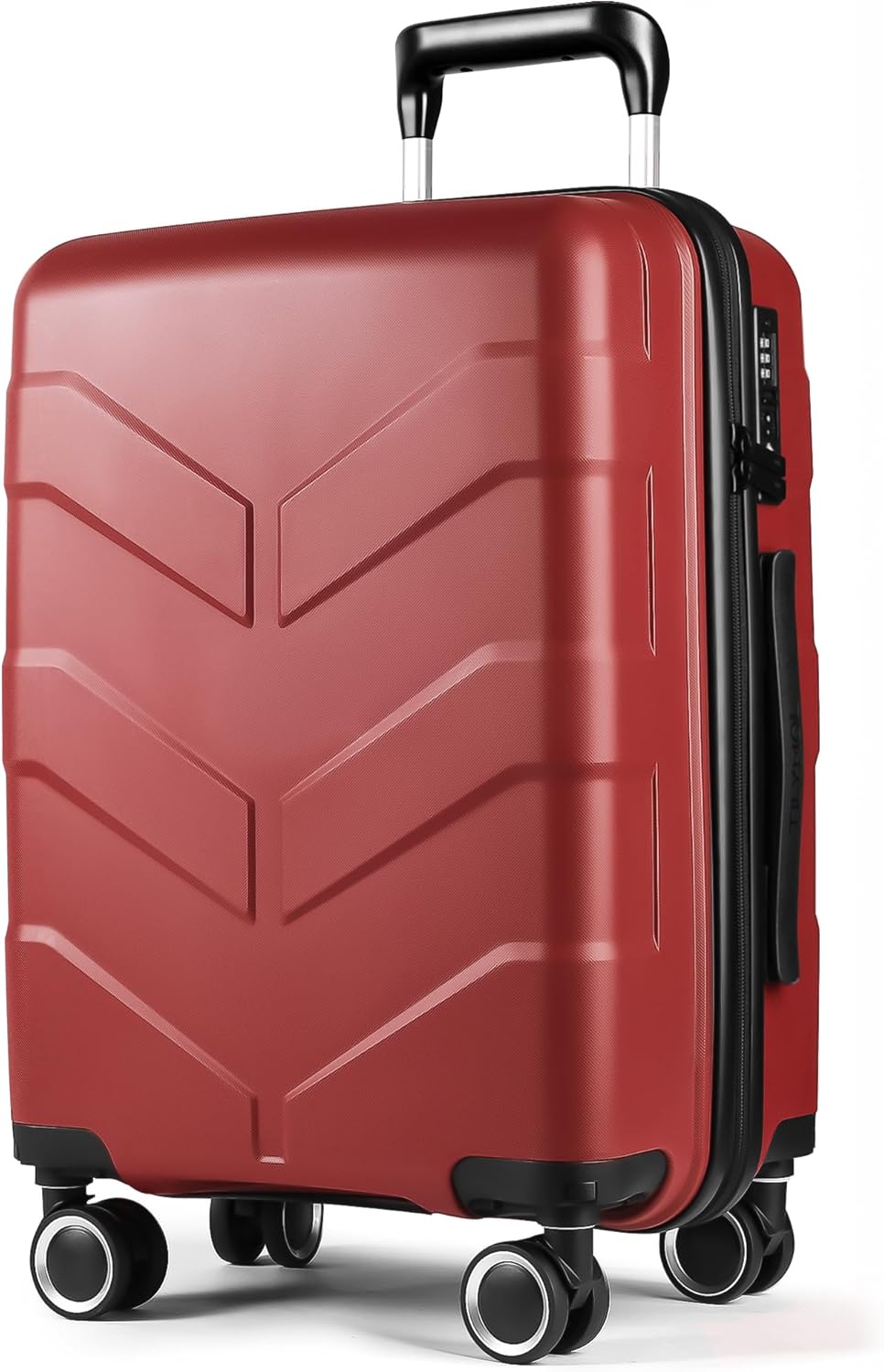 Hardside Carry On Luggage 22x14x9 Airline Approved with Spinner Wheels, Lightweight 20-inch Carry-On Suitcase for Women & Men, Red Style1 Red 20in