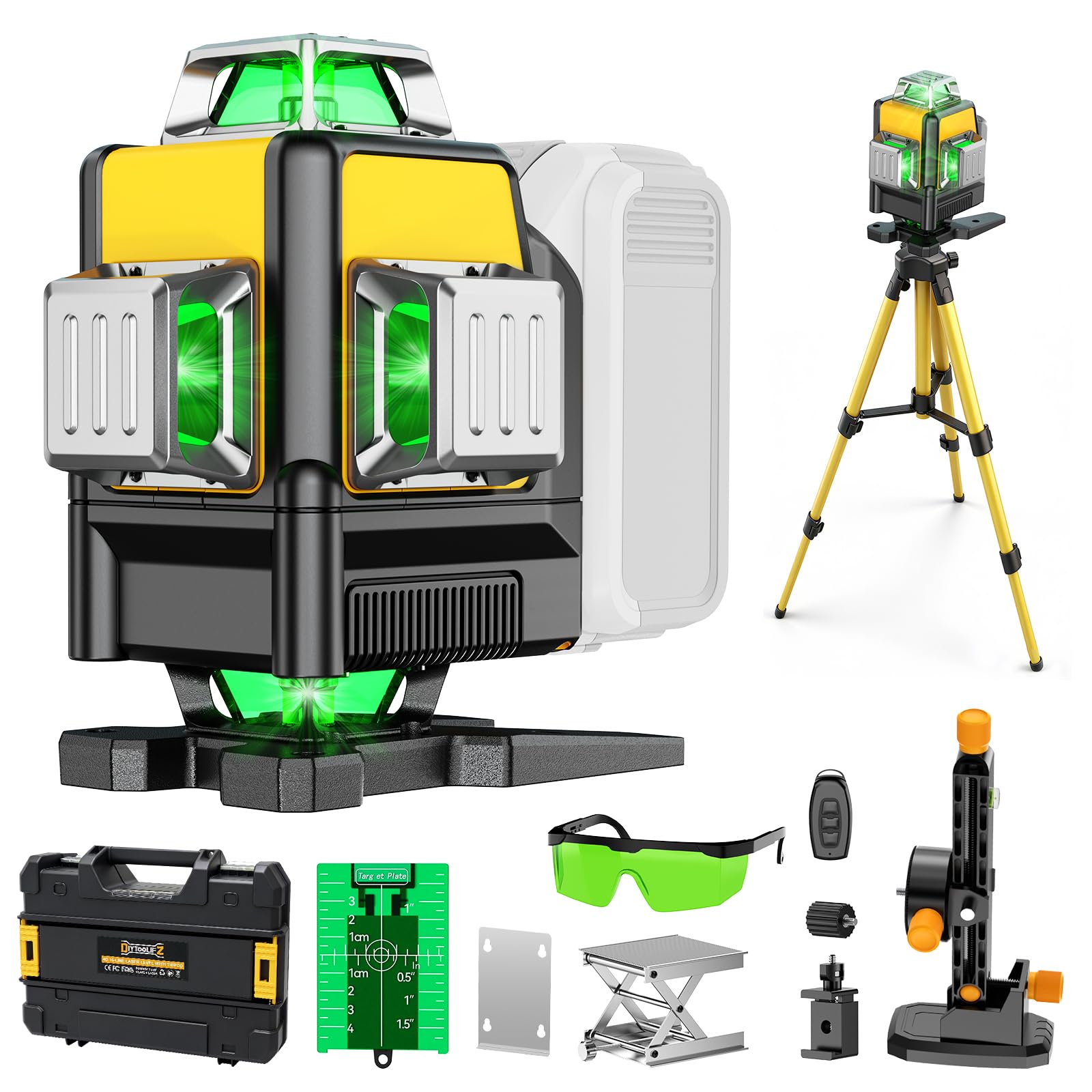 デルフェ化粧機DELFETLASER DIYtoolifz Laser Level with Tripod Compatible with DeWalt 20V