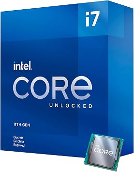 Intel CoreTM i7-11700KF Desktop Processor 8 Cores up to 5.0 GHz Unlocked LGA1200 (Intel 500 Series & Select 400 Series Chipset) 125W
