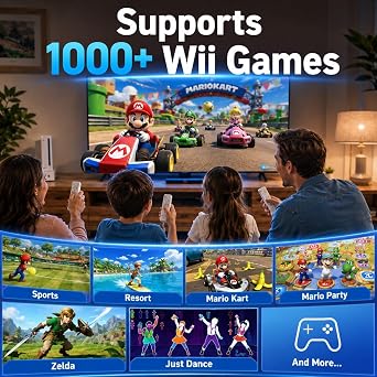 Motion Plus Wii Controllers 2Packs with Nunchucks, Wii Remote Controllers Compatible for wii and Wii U with Built in Motion Plus