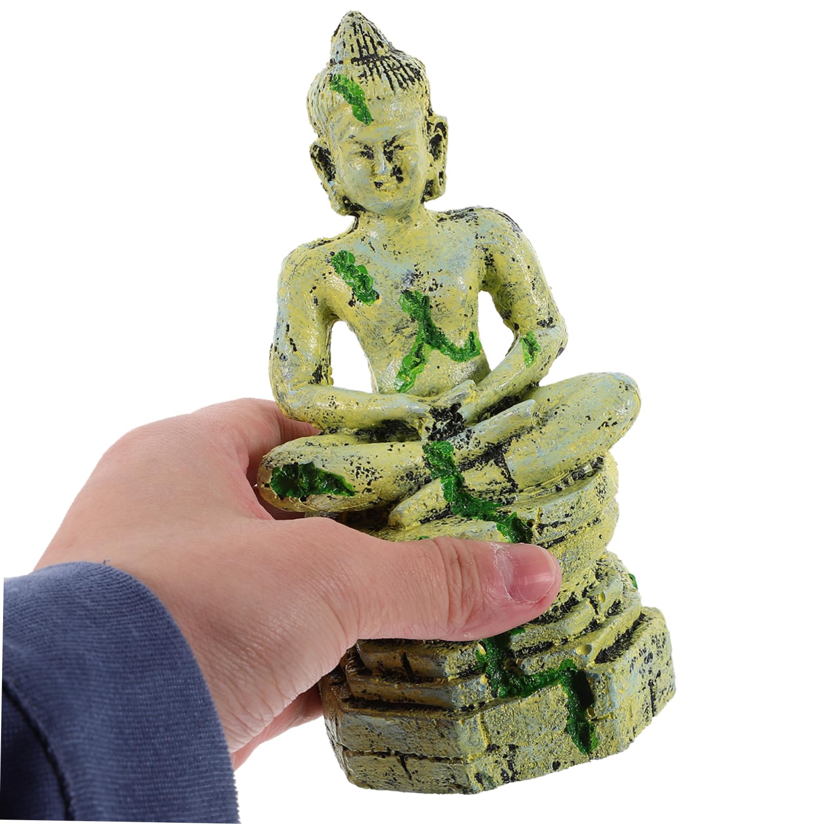 Cabilock 2 Dekorative Verzierungen für Aquarien Dekorationen Fischaquarium LED Tank aquaristik zubehör Aquarium Zubehör Buddha aus Kunstharz sitzender Buddha aus Harz für Aquarium