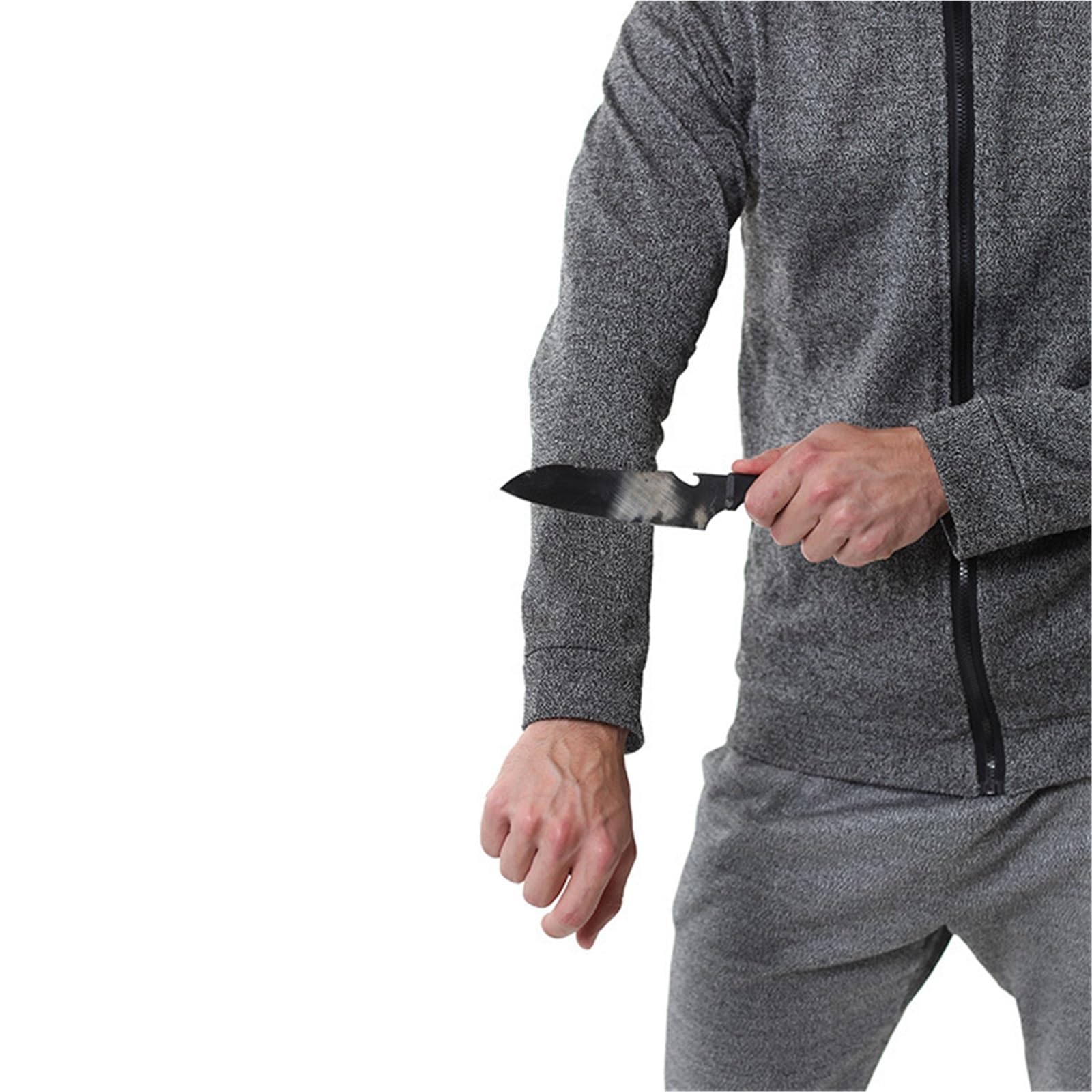 Schnittfeste Handschuhe, Outdoor-Sport-Strickjacke mit Reißverschluss, schnittfeste Kleidung, modische und leichte Sicherheits-Schutzkleidung aus Polyethylen(Small)