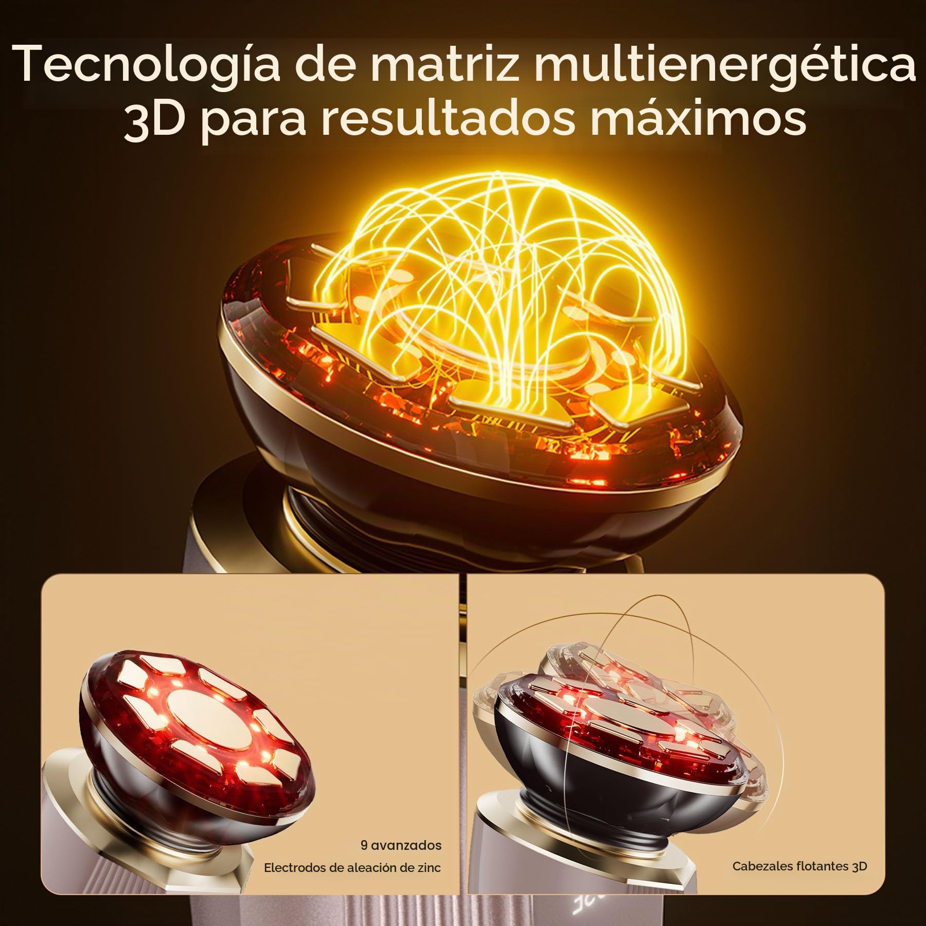 INIA FLARE Dispositivo Facial de Microcorriente con Luz Roja | 3 en 1 con luz roja y microcorriente, masaje facial para una apariencia más firme y cuidada, ideal para rostro y cuello