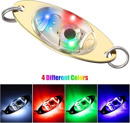 Miniatura 4 de LED Fishing Lures Fishing Spoons Underwater Flasher Bass Halibut Flasher Saltwater Trolling Deep Drop Fishing Light LED Lighted Bait Flasher
