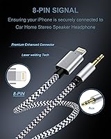 Vista 3 de Cable auxiliar para iPhone, [2 paquetes/1 metro] Cable auxiliar de 3.5 mm para iPhone con conector de auriculares, cable de audio Lightning a AUX