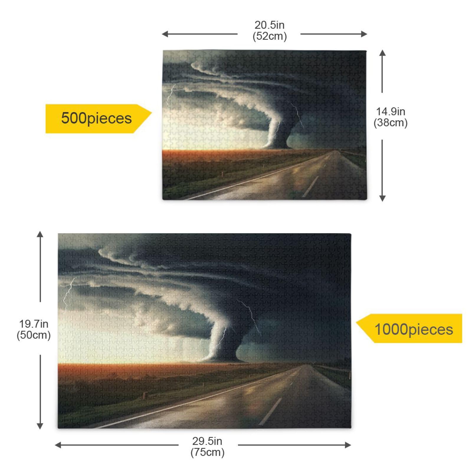 Amazon.com: ATTX Puzzle- Black Tornado Jigsaw Puzzles, 500 Piece
