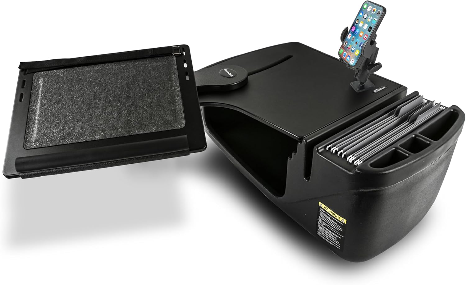 AutoExec Reach Car Desk for Your Vehicle Workstation and Mobile Office, Front Seat, Black with 400 watt Power Inverter and Phone Mount