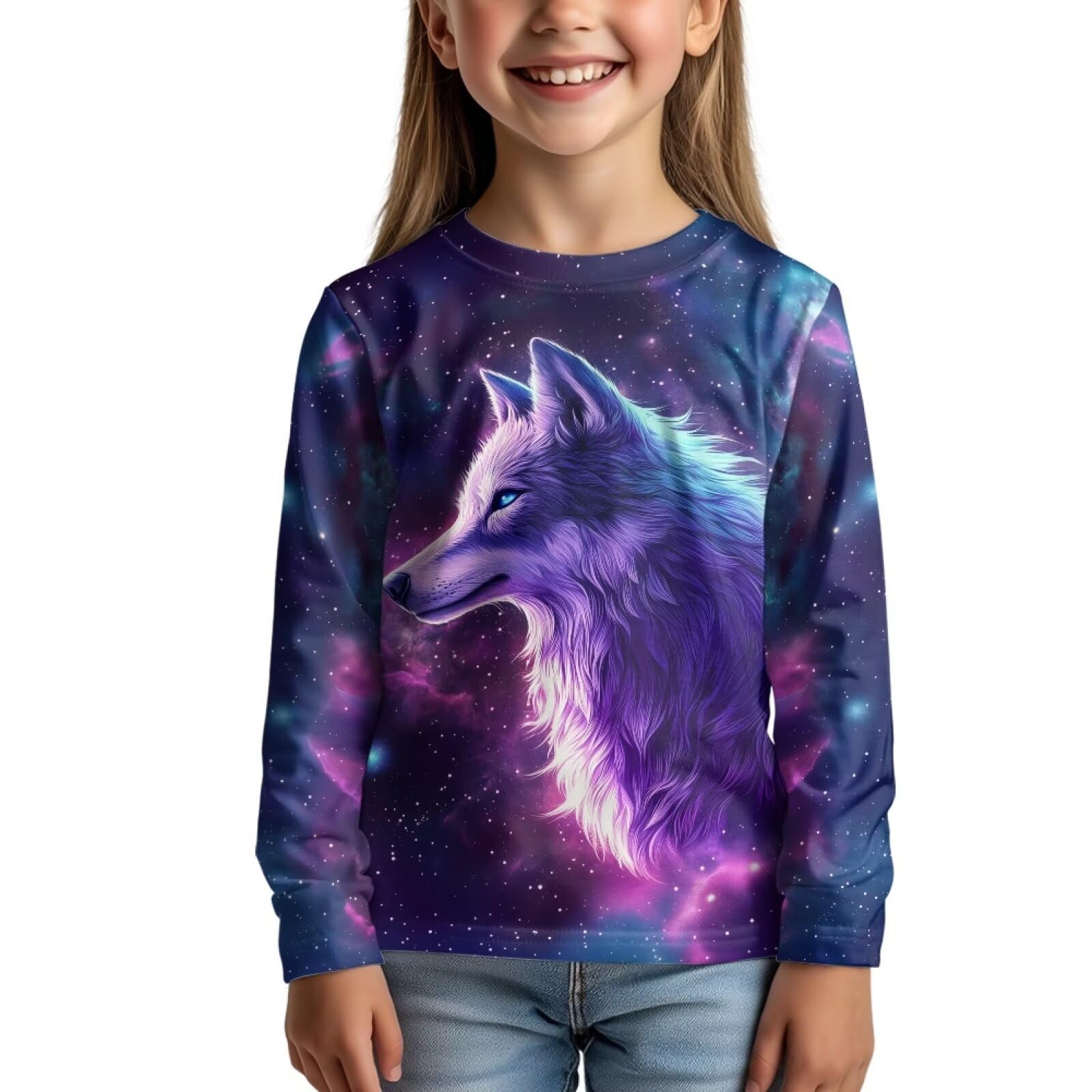 Uourmeti Girls Graphic Tees Long Sleeve T Shirts for Teens Casual Tshirts Junior Sportswear Fall Tops